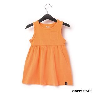 Rags to ratches copper tan dress